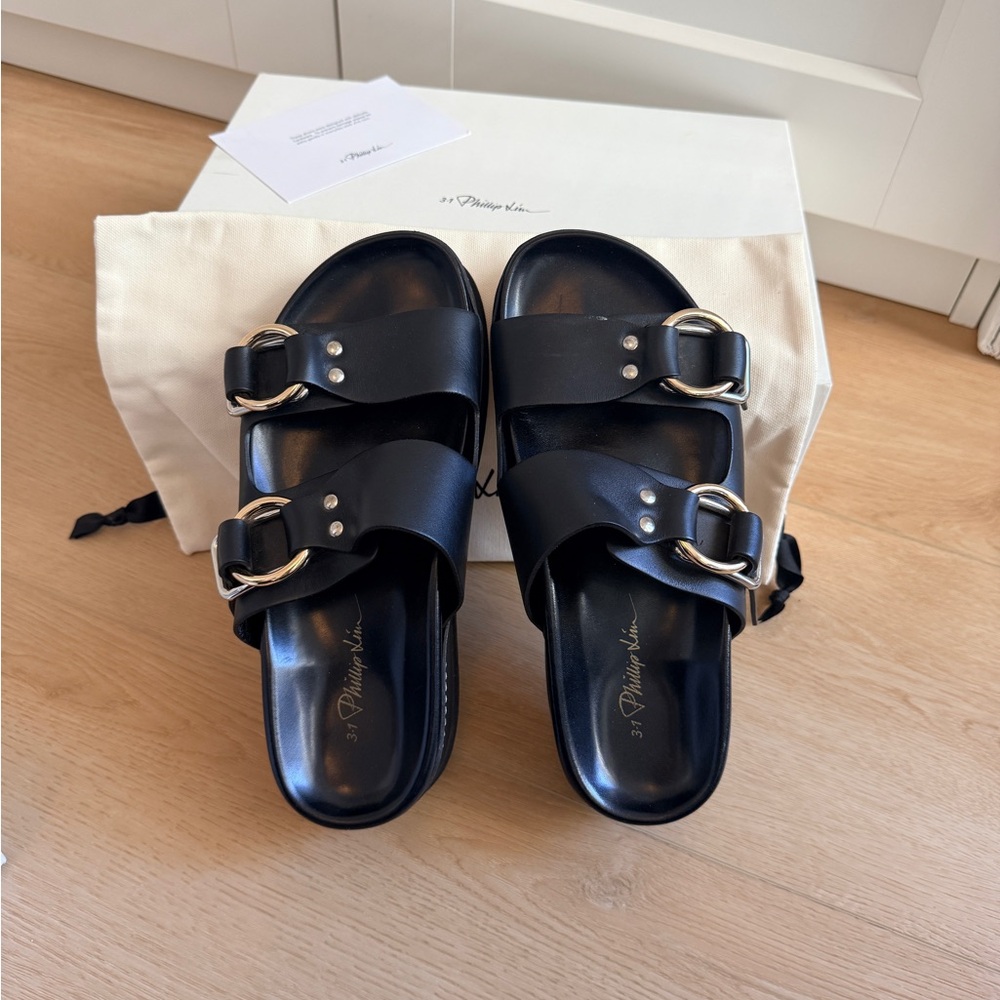 3.1 PHILLIP LIM LEATHER PLATFORM SANDALS - Picture 6 of 13
